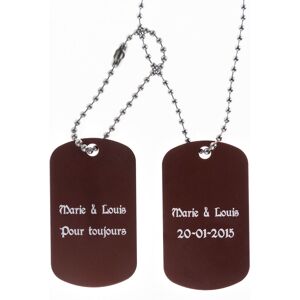 Ocadeau Plaque militaire double marron