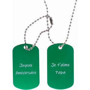 Ocadeau Plaque militaire double vert gravé