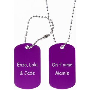 Ocadeau Plaque militaire double violet