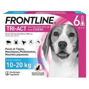 Frontline Tri-Act Chiens M 10-20 kg 6 Pipettes - Publicité