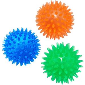 CSPARKV 3-Pack Squeaky Dog Ball Toys,Dogs Chew Spiky Ball, Jouet de Piscine pour Chien Flottant, Jouets à mâcher de Chien pour l'Ennui - Publicité