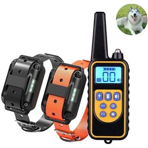 RICEEL 800 Mètre Collier de Dressage pour Chien, Collier Imperméable à l'eau de Chien d'entraînement à Distance avec 99 Niveaux de Chocs et Vibrations et la lumière de led, Rechargeable, 2 Récepteur - Publicité