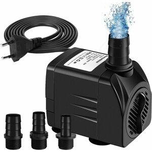 AIDUCHO Pompe Eau Submersible, 65w 3000l / H Mini Pompe Aquarium,Ajustable Pompe Fontaine Pour Étang Fontaine Réservoir De Poissons Avec 3 Buses, Cordon De 3m (Bruit De 20 À 30 Db) - Publicité