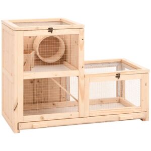 Vidaxl - Cage à hamster 81x40x60 cm bois massif de sapin - Publicité