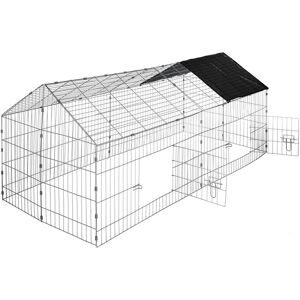 Tectake - Enclos pour rongeurs 180 x 75 x 75 cm - parc d´extérieur, enclos, enclos pour petits animaux - noir - Publicité