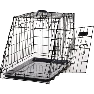 Pawhut - Cage de transport pour chien taille l dim. 76L x 48l x 55H cm métal noir - Noir - Publicité