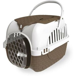 Cage de transport Tour 2 maxy Taupe 38 x 58 x 37 cm pour petit chiens ou chats Bama Marron - Publicité