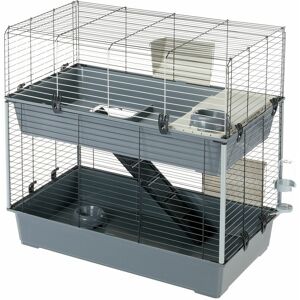 Rabbit 100 double Cage à 2 étages pour lapins. Variante rabbit 100 double - Mesures: 95 x 57 x h 93.5 cm - - Ferplast - Publicité