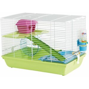 Savic - Cage hamster martha triple blanc/vert 46x30x34cm - Publicité