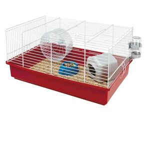 Cage hamster - Une roue, une mangeoire, une maisonnette, un abreuvoir Ferplast - Publicité