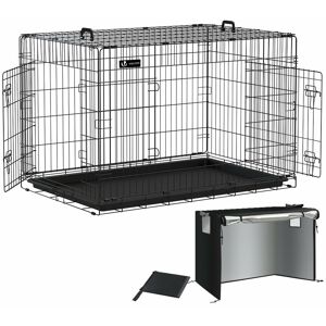 Vounot - Cage pour chien pliable avec 2 portes verrouillable plateau amovible et housse de protection 122x75x81cm - Publicité