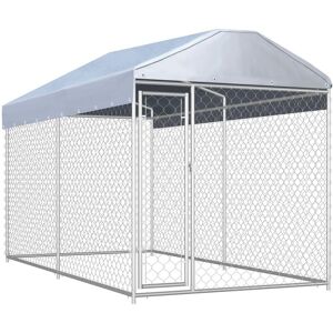 Vidaxl - Chenil d'extérieur avec toit pour chiens 382x192x225 cm - Publicité