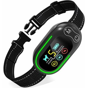 Ulisem - Collier Anti Aboiement Chien Rechargeable, Anti Aboiement Collier Dressage avec 4 Modes Son/Vibration/Choc Electrique, Réglable 5 Niveaux de Sensibilité, Étanche IP67 pour Petit Moyen Grand Chiens - Publicité