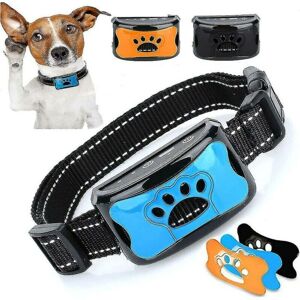 AIPERQ Collier anti-aboiement rechargeable pour chiens, collier de dressage pour petits, moyens et grands chiens avec 2 modes de vibration et de son 7 niveaux de sensibilité, bleu - Publicité