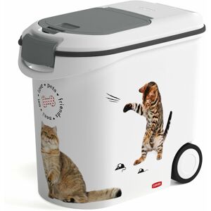 CURVER Conteneur à Croquettes Pour Chat - 12kg / 35L - Grand Rangement Hermétique Anti-Odeurs pour Nourriture pour Chats - Conteneur à Roulettes et - Publicité