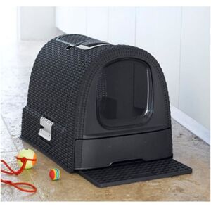 Bac a litiere pour chats 51 x 38,5 x 39,5 cm Anthracite - Curver - Publicité