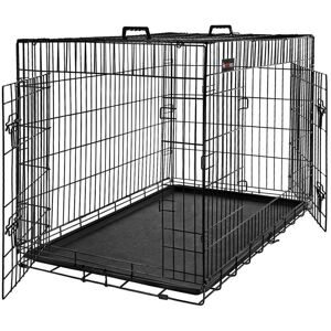 Cage pour Chien, avec 2 Portes, Noir, 92,5 x 57,5 x 64 cm - Feandrea - Publicité