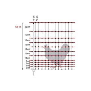 - filet volaille électrifiable 50 m, h 105 cm origine