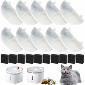 CSPARKV Filtre Fontaine Eau Chat 10pcs Filtre Fontaine à Eau pour Chat Fontaine Chat à Piles Filtre Fontaine a Eau Chat Filtres De Rechange pour Compatible avec Le Distributeur d'eau pour Chats Wf20 Cf20 - Publicité