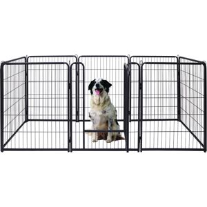 Froadp 8 Pièces Parc à Chiots Clôture pour Chiens avec Porte 65x80cm Enclos Clôture pour Animaux - Noir - Publicité