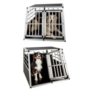 LE POISSON QUI JARDINE Grande Cage double de transport solide en métal et bois Arrière droit pour chiens - Noir - Publicité