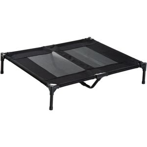 Pawhut - Lit sur pieds pour chien chat lit de camp animal lit surélevé Oxford textilène micro-perforé dim. 92L x 76l x 18H cm noir - noir - Publicité