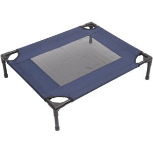 - Lit pour chien chat lit de camp grand confort sur pieds tissu oxford textilène micro-perforé 76L x 61l x 18H cm bleu marine noir