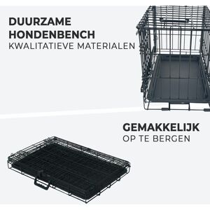 Maxxpet - Cage pour chiens avec porte coulissante - Pliable - Cage pour chiens - Cage de voyage - 50x30x36cm - Noir - Black - Publicité