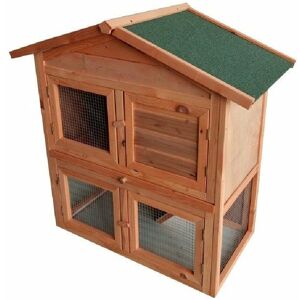 Maxxpet - Clapier pour lapin 85x45x97 cm - Avec espace intérieur et extérieur - Cage pour lapin en bois - Clapier pour cochon d'Inde - brown - Publicité