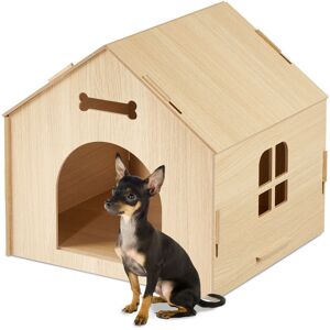 Niche intérieure, abri à construire soi-même, pour petits chiens ou chats, cabane en mdf, nature - Relaxdays - Publicité