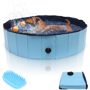 VINGO Piscine pour chien Piscine Doggy Baby Jouet professionnel pliable 120x30CM - bleu - Publicité