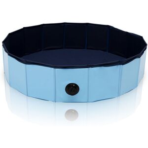 VINGO Piscine pour chiens Piscine portable pour animaux Jouets pour chiens Piscine pliable 80x20CM - bleu - Publicité