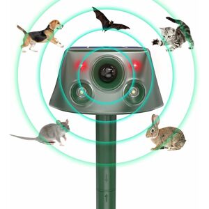 XINUY Répulsif Chat Extérieur, Repulsif Ultrason Chat, Solaire Ultrason Anti Chat Chien, Charge de Solaire, Répulsif Chat Chien Jardin pour Chats, Pigeon, Oiseaux, Renard, Rat, 6 Modes - Publicité