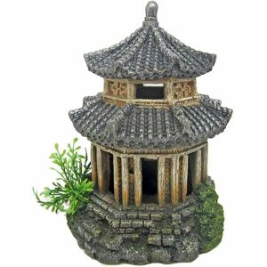 Temple japonais 14x14x18 cm décoration d'aquarium