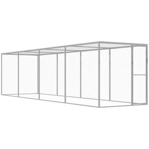 The Living Store - Cage pour chat 6x1,5x1,5 m Acier galvanisé Argent - Publicité
