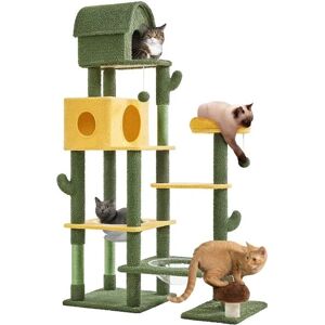 Arbre à Chat Design Oasis Tour pour Chat Cactus en Peluche Moppy Cachettes Perchoirs Paniers Acryliques Griffoirs Sisal Jouets 174 cm - Yaheetech - Publicité