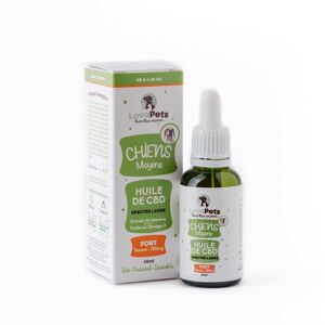 Huile CBD pour chien moyen 30mL - Publicité