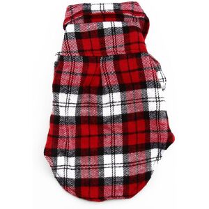 Nouveau Petit Chien De Compagnie Chiot Plaid T-Shirt Revers Manteau Chat Veste VêTements Costume Rouge M - Publicité