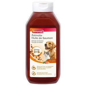 Beaphar Huile De Saumon Pour Chien Et Chat Complément Alimentaire Omega 3 Et 6 Bénéfique Sur Le Syst Me Cardio-Vasculaire Le Pelage Et Les Articulations Apport Énergétique 940 Ml - Publicité