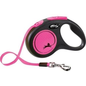 Laisse Sangle Trixie Flexi New Neon - Taille S - 5m - Rose Fluo - Publicité