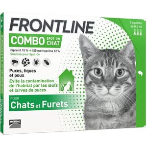 Combo Chat - Anti-Puces Et Anti-Tiques Pour Chat - 3 Pipettes