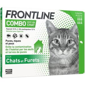 Combo Chat - Anti-Puces Et Anti-Tiques Pour Chat - 6 Pipettes