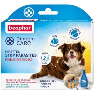 Beaphar Pipettes Stop Parasites Diméthicare - Pour Chien Moyen De 15-30 Kg - 6 Pipettes - Publicité