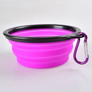 Ecamels® Nourriture Violet Gamelle Bol Ecuelle Pliable Silicone Pour Chien Chat Animal Voyage Nf - Publicité