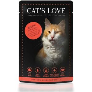 Menu 100% Naturel À La B¿Uf Pour Chats - Cat's Love - 85g - Publicité