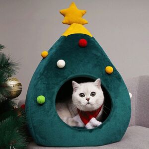 Xui Lit Pour Chat Doux De Noël Pour Chat, Maison De Chat, Tapis De Litière, Cage De Couchage Chaude, Grotte De Noël, Katten Mand Lapin Cochon D'inde, Fournitures Pour La Maison Des Animaux De Compagnie - Publicité