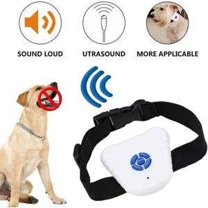 Collier Anti-Aboiement Pour Chien, Collier De Dressage Pour Chien, Collier Anti-Aboiement Pour Chien Avec 2 Piles Bouton - Blanc - Publicité