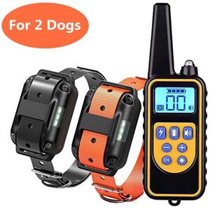 Taille Pour 2 Chiens Collier De Dressage De Chien Électrique Avec Télécommande Collier Pour Animaux De Compagnie Rechargeable Étanche Avec Écran Lcd Pour Tous Les Chiens De Taille 40% De Réduction - Publicité