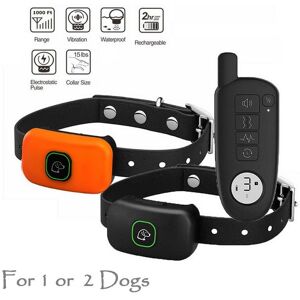 Taille Pour Deux Chiens Orbk 1000ft Chat Pour Animaux De Compagnie Collier De Dressage De Chien Ip67 Électrique Rechargeable Étanche Choc Vibration Sonore Collier Anti-Aboiements - Publicité