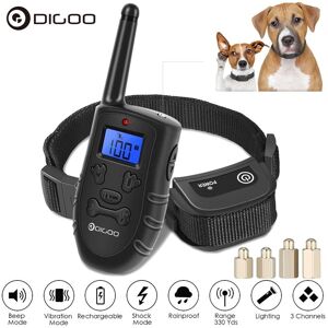 Digoo Dg-Ppt1 Collier De Chien Électronique Rechargeable Dressage De Chien Bip Vibration Stimulation Statique Arrêter D'aboyer 330 Yds Toutes Les Tailles - Publicité